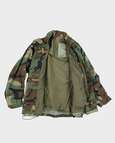 80s US Army Woodland Camo M65 Field Jacket - M