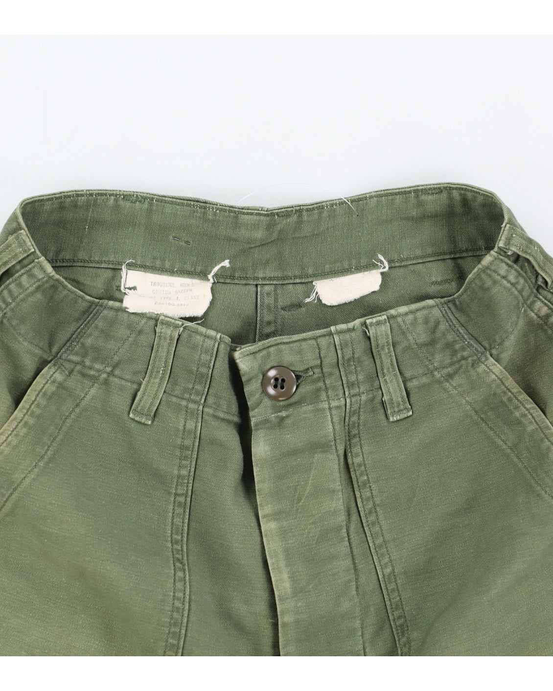 60s US Army OG-107 Sateen Trousers - 28x32