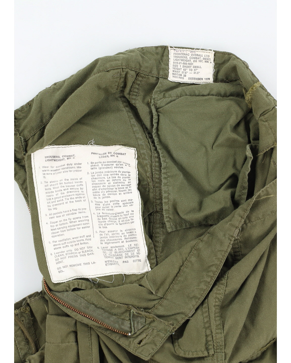 80s Canadian Army Lightweight Combat Trousers - 30x26