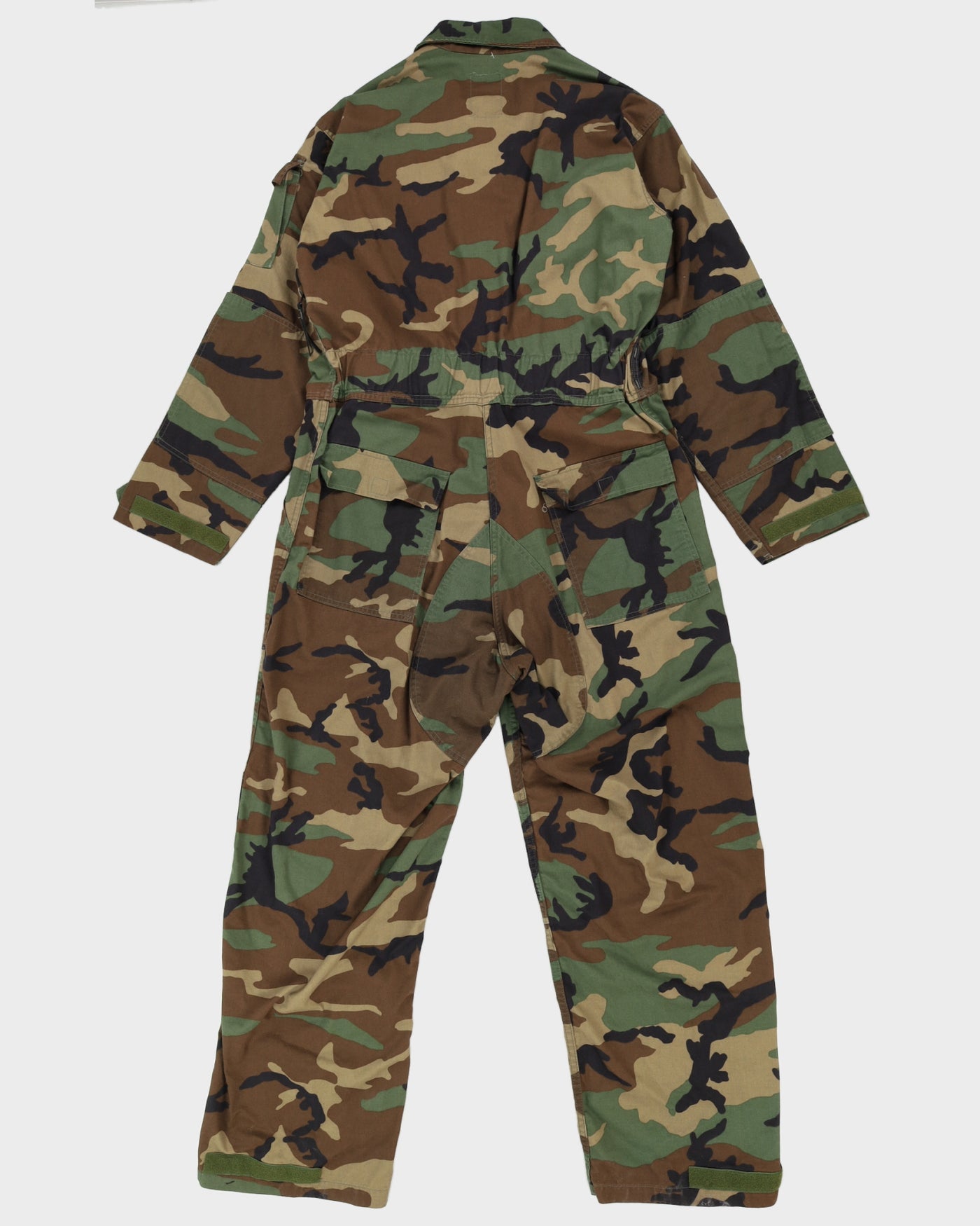 90s US Army Woodland Camo Mechanics Coveralls - L