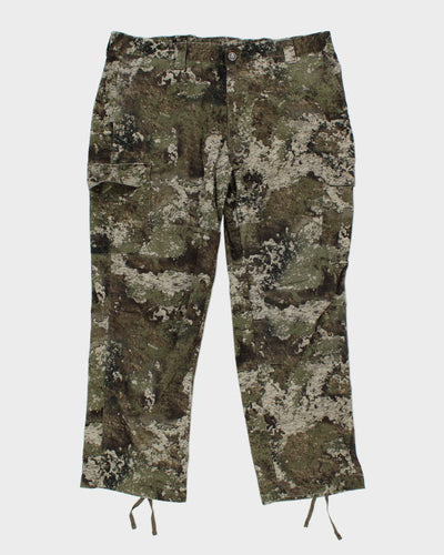 Vintage Military Woodland Camo Wide Cargo Trousers - W40 L30
