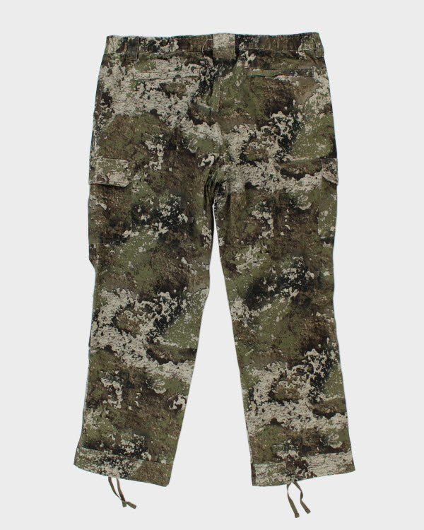 Vintage Military Woodland Camo Wide Cargo Trousers - W40 L30