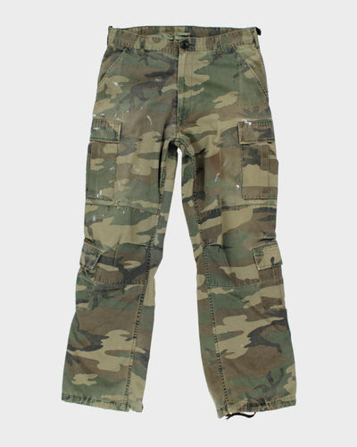 Vintage 90's Military Woodland Camo Cargo Trousers - W29 L32