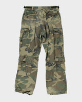 Vintage 90's Military Woodland Camo Cargo Trousers - W29 L32