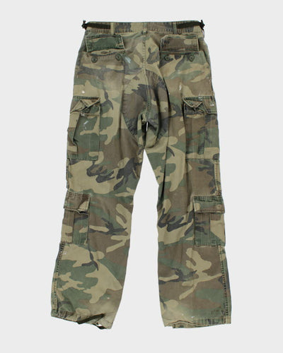 Vintage 90's Military Woodland Camo Cargo Trousers - W29 L32