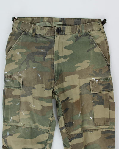 Vintage 90's Military Woodland Camo Cargo Trousers - W29 L32