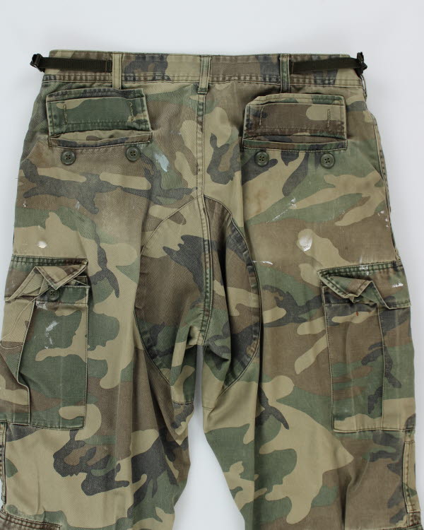 Vintage 90's Military Woodland Camo Cargo Trousers - W29 L32