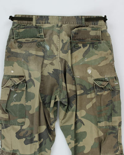 Vintage 90's Military Woodland Camo Cargo Trousers - W29 L32