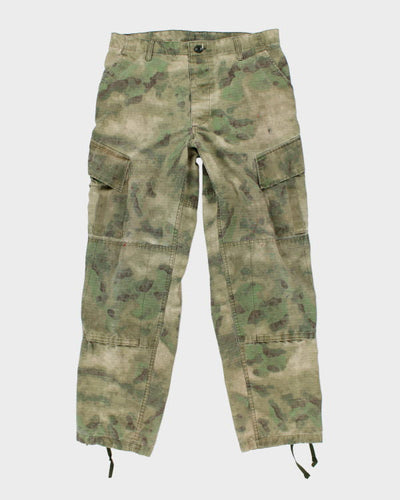 Vintage 90's Military Green Woodland Splatter Cargo Trousers - W30 L34