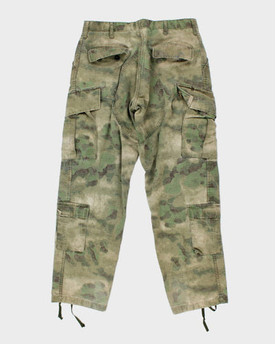 Vintage 90's Military Green Woodland Splatter Cargo Trousers - W30 L34