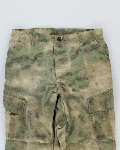 Vintage 90's Military Green Woodland Splatter Cargo Trousers - W30 L34