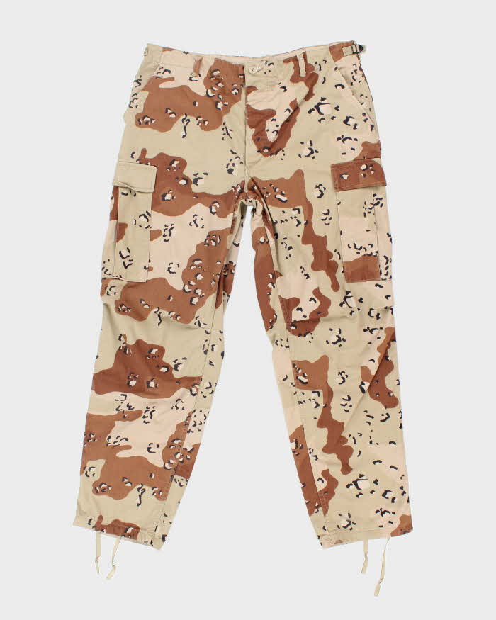 Vintage 90's Desert Chocolate Chip Camo Military Cargo Trousers - W36 L31
