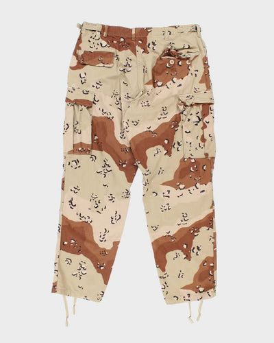 Vintage 90's Desert Chocolate Chip Camo Military Cargo Trousers - W36 L31
