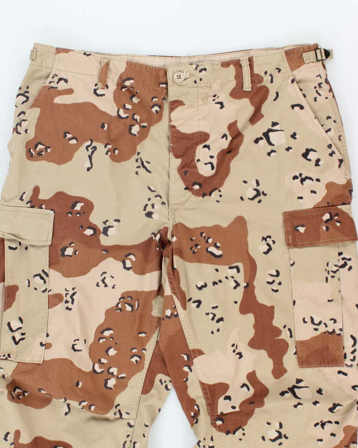 Vintage 90's Desert Chocolate Chip Camo Military Cargo Trousers - W36 L31