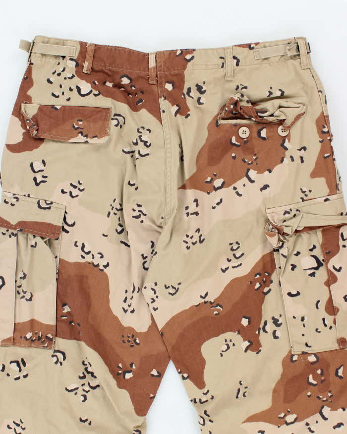 Vintage 90's Desert Chocolate Chip Camo Military Cargo Trousers - W36 L31
