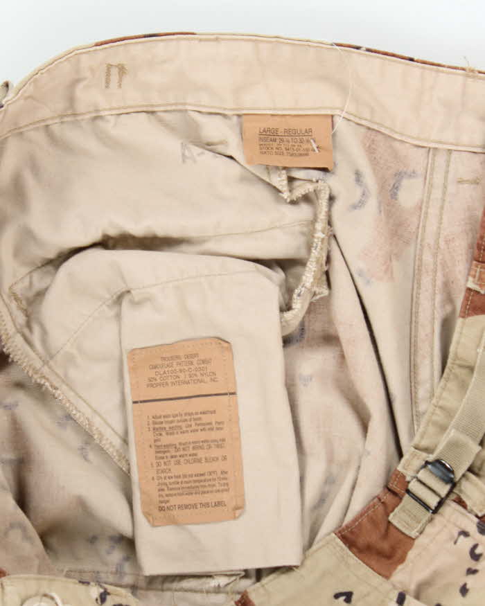 Vintage 90's Desert Chocolate Chip Camo Military Cargo Trousers - W36 L31