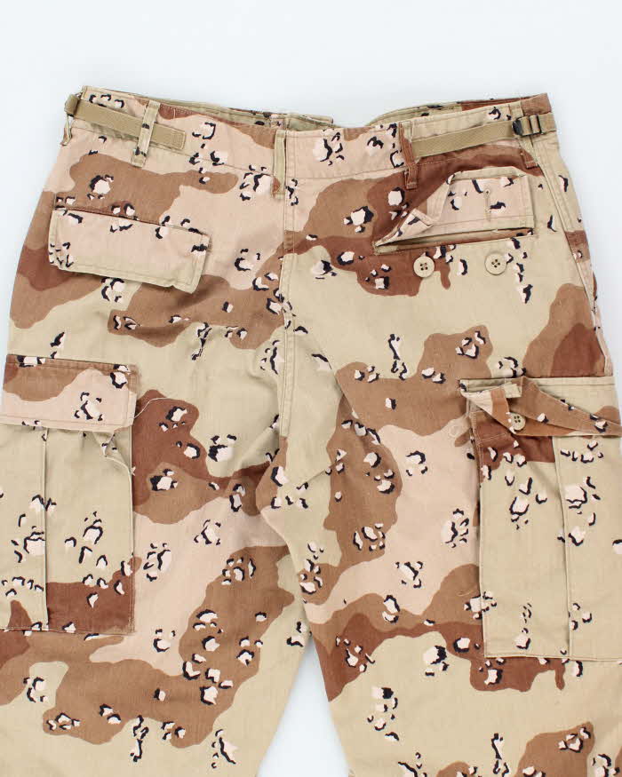 Vintage 90's Desert Chocolate Chip Camo Military Cargo Trousers - W34 L29