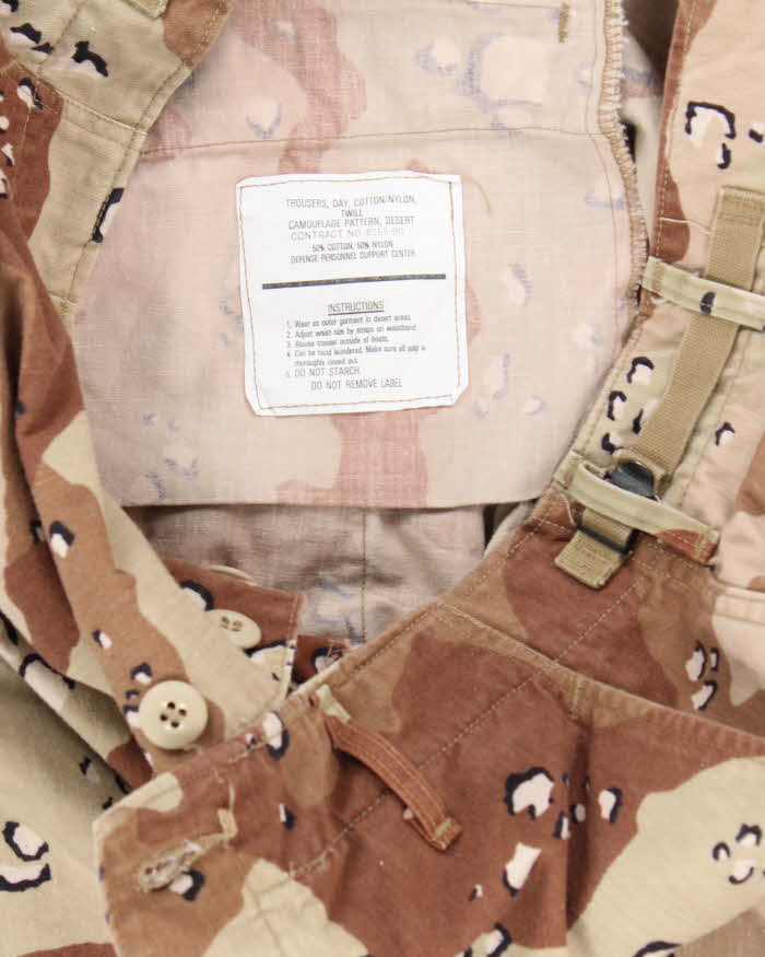 Vintage 90's Desert Chocolate Chip Camo Military Cargo Trousers - W34 L29