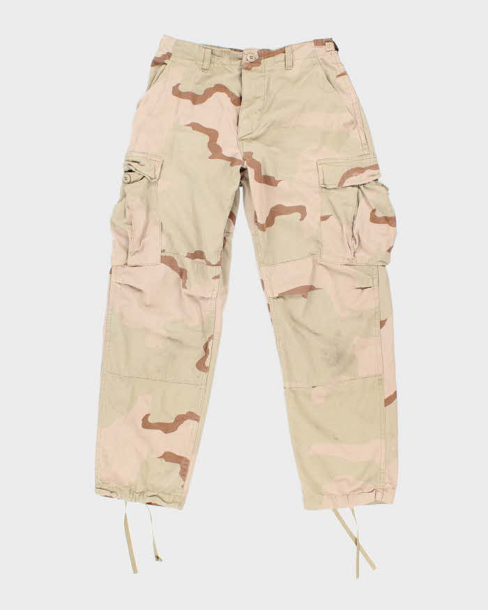 Vintage 90's Desert Camo Military Cargo Trousers - W26 L27