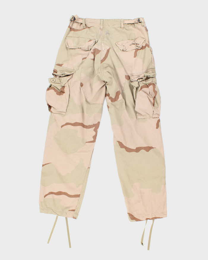 Vintage 90's Desert Camo Military Cargo Trousers - W26 L27
