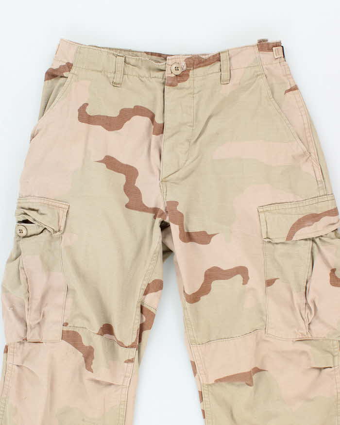 Vintage 90's Desert Camo Military Cargo Trousers - W26 L27