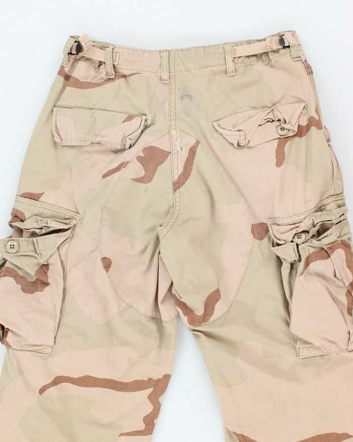 Vintage 90's Desert Camo Military Cargo Trousers - W26 L27