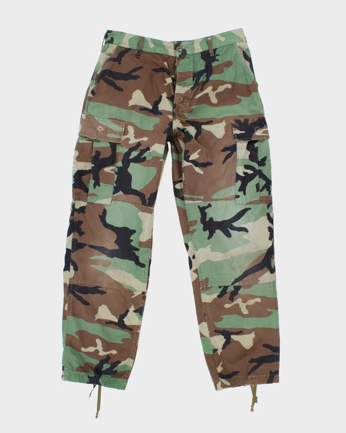Vintage 90's Woodland Camouflage Military Cargo Trousers - W30 L30
