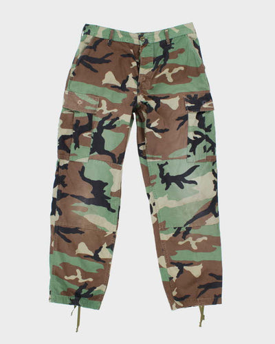 Vintage 90's Woodland Camouflage Military Cargo Trousers - W30 L30