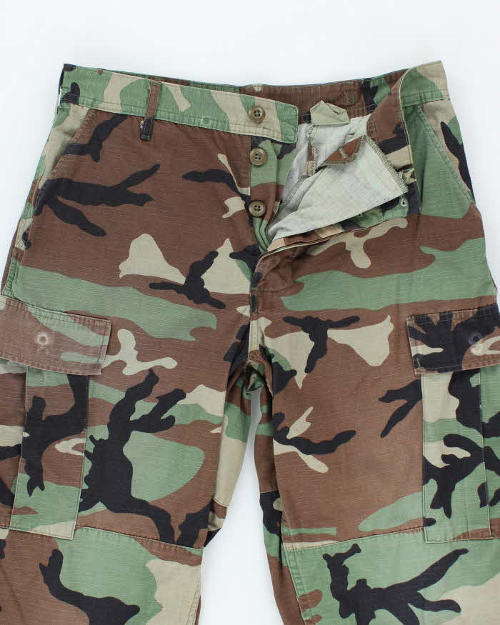 Vintage 90's Woodland Camouflage Military Cargo Trousers - W30 L30