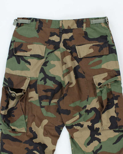 Vintage 90's Woodland Camouflage Military Cargo Trousers - W34 L33