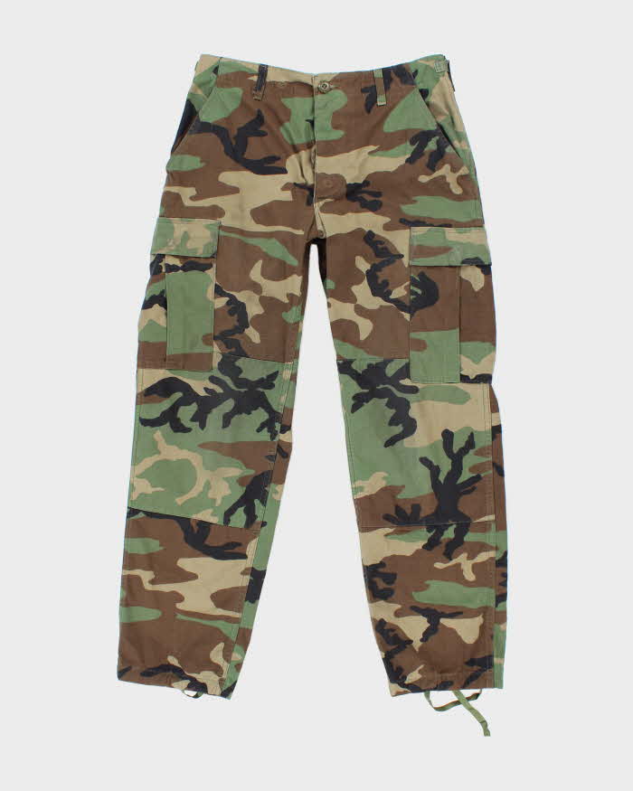 Vintage 90's Woodland Camouflage Military Cargo Trousers - W30 L29