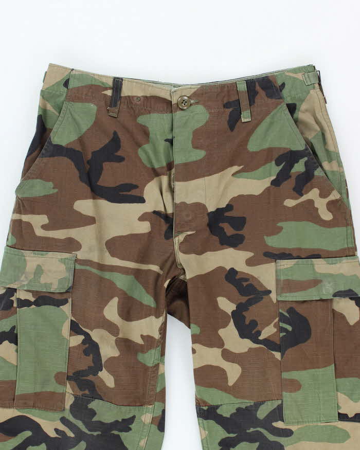 Vintage 90's Woodland Camouflage Military Cargo Trousers - W30 L29