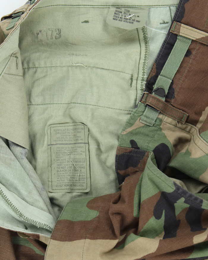 Vintage 90's Woodland Camouflage Military Cargo Trousers - W30 L29