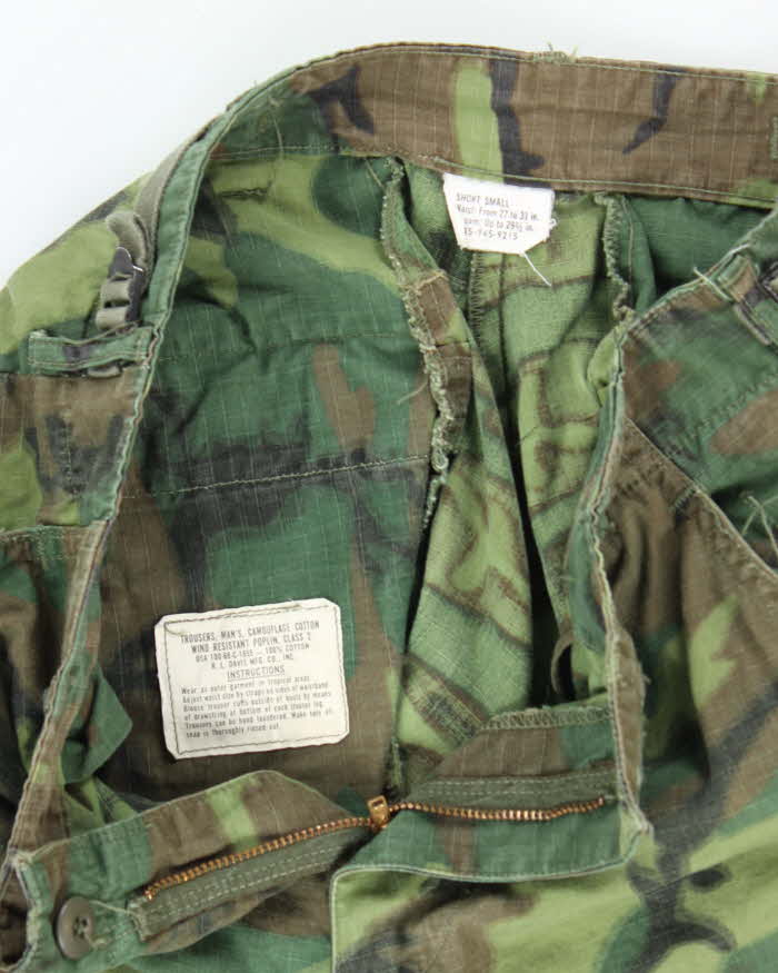 60s Vintage Vietnam War ERDL Camo Jungle Trousers - 30x25