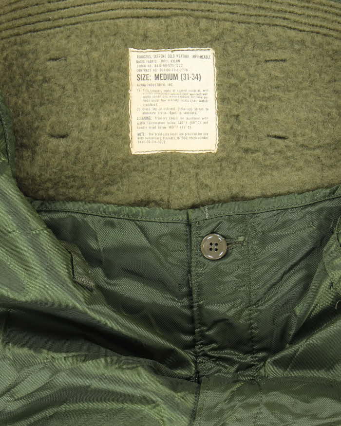 80s Vintage US Navy A-1 Insulated Deck Trousers -32x28