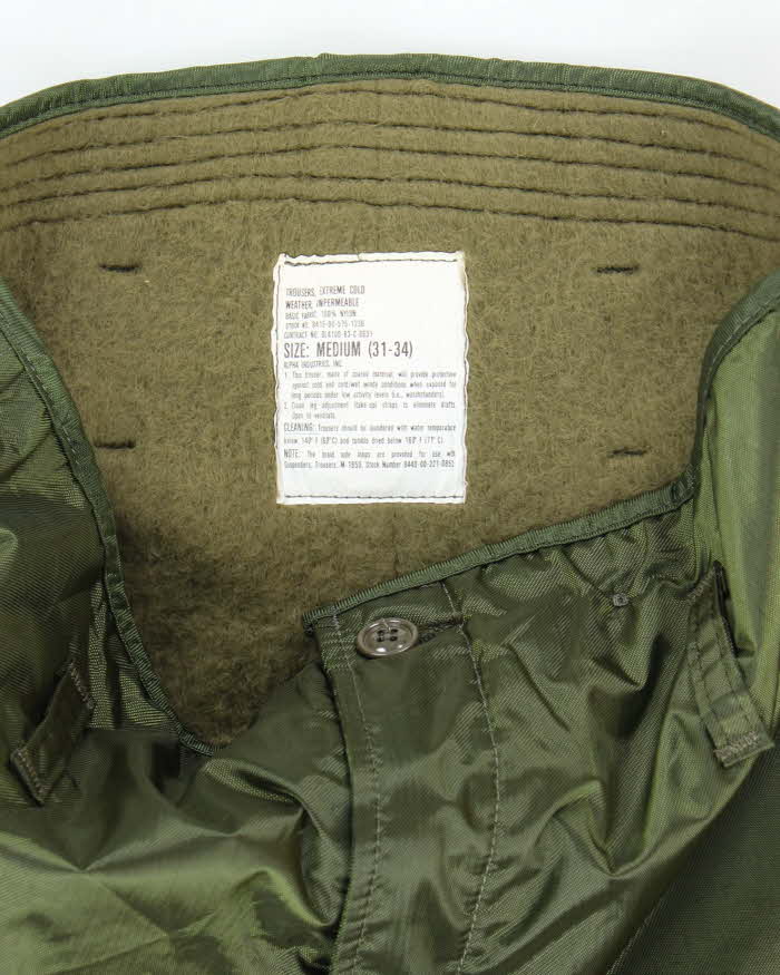 80s Vintage US Navy A-1 Insulated Deck Trousers - 30x30