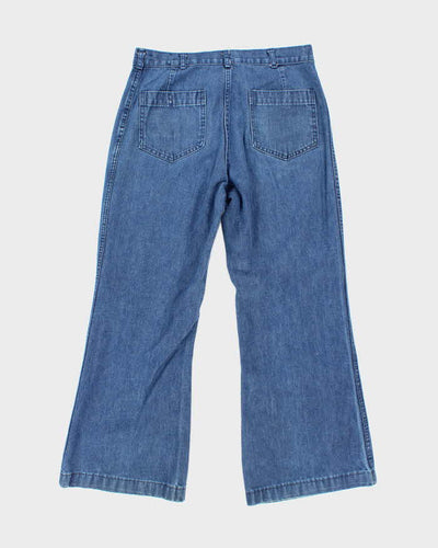 80s Vintage US Navy Denim Bell Bottom Jeans - 30x29