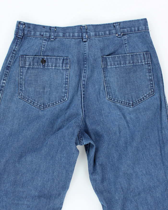 80s Vintage US Navy Denim Bell Bottom Jeans - 30x29