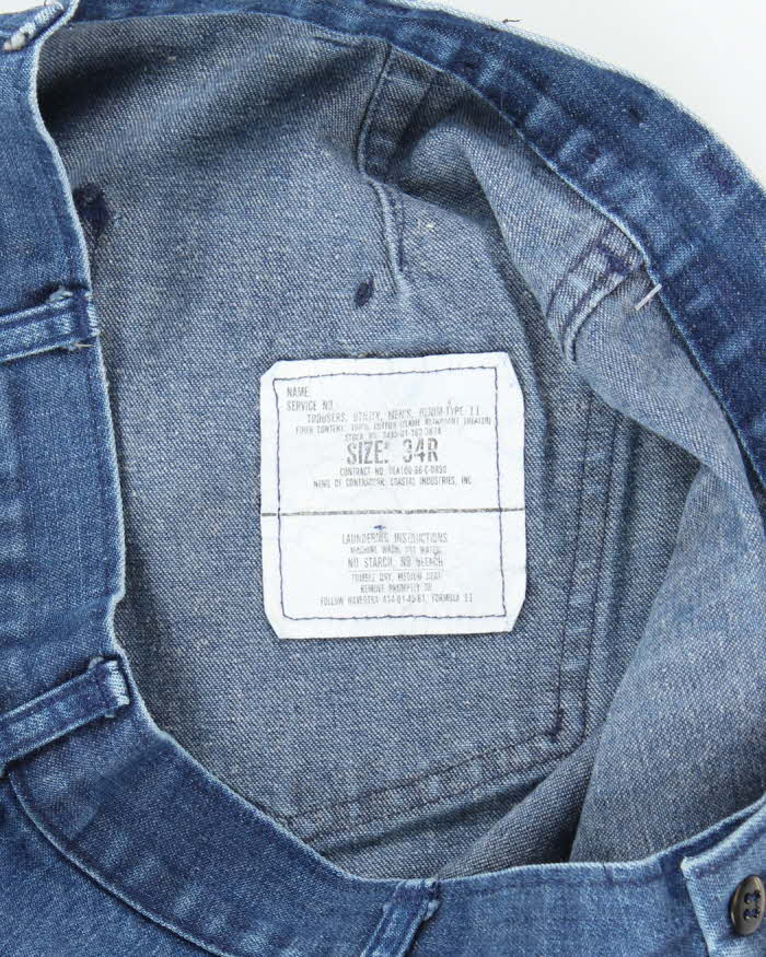 80s Vintage US Navy Denim Bell Bottom Jeans - 30x29