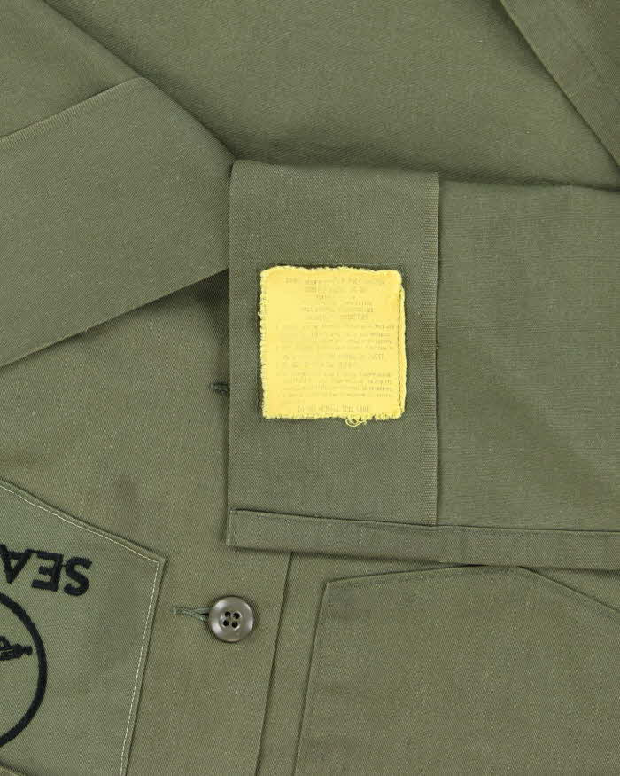 70s Vintage US Navy Seabees Dura-Press Utility Shirt - X-Large