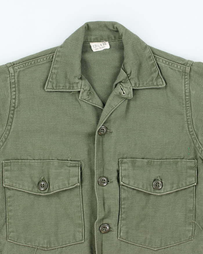 60s Vintage US Army OG-107 Utility Shirt - X-Small
