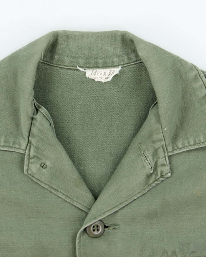 60s Vintage US Army OG-107 Utility Shirt - Small