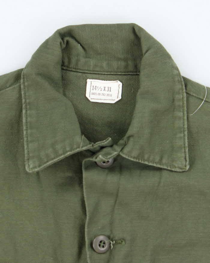 60s Vintage US Army OG-107 Utility Shirt - Small