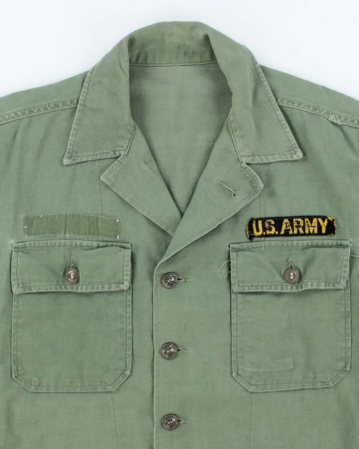 60s Vintage US Army OG-107 Utility Shirt - Small