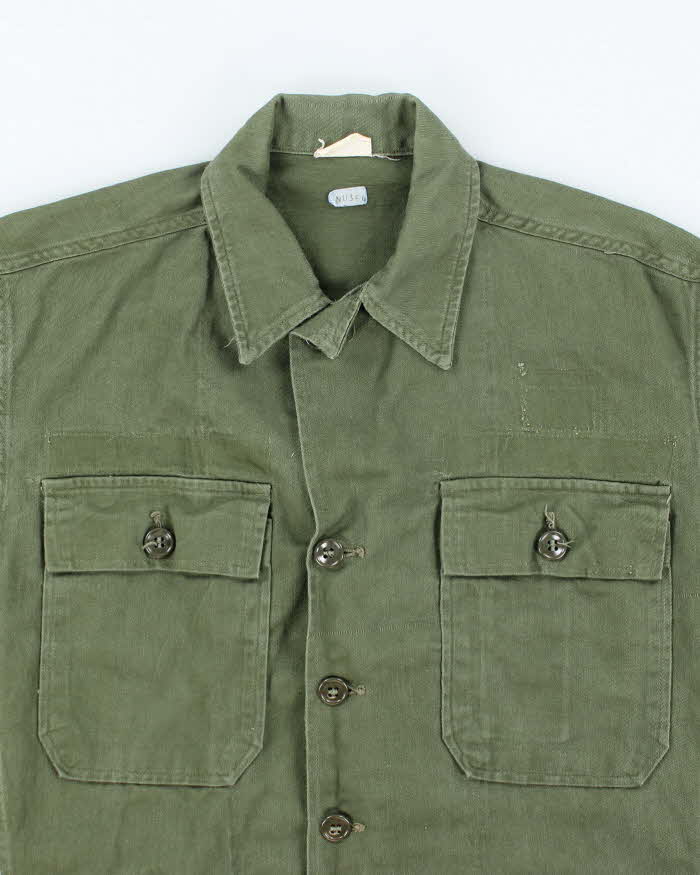 60s Vintage US Army OG-107 Utility Shirt - Small