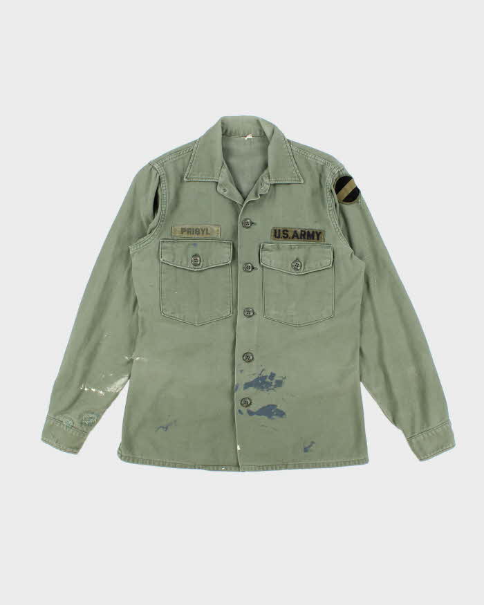 60s Vintage US Army OG-107 Utility Shirt - Medium