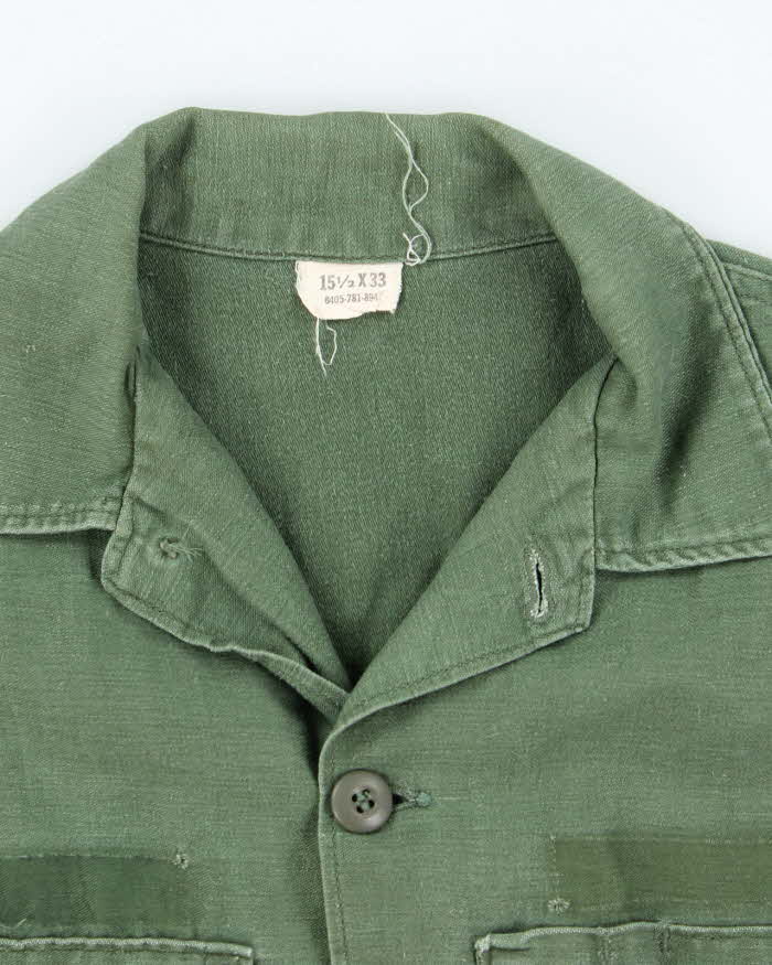 60s Vintage US Army OG-107 Utility Shirt - Large