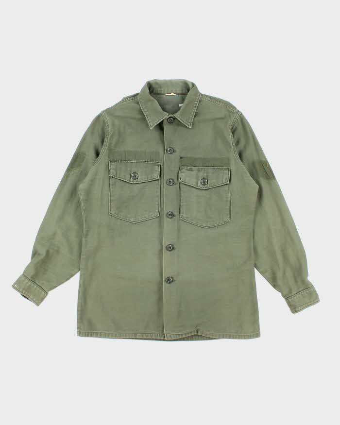 60s Vintage US Army OG-107 Utility Shirt - Large