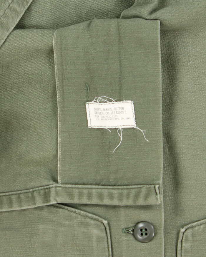 60s Vintage US Army OG-107 Utility Shirt - Large