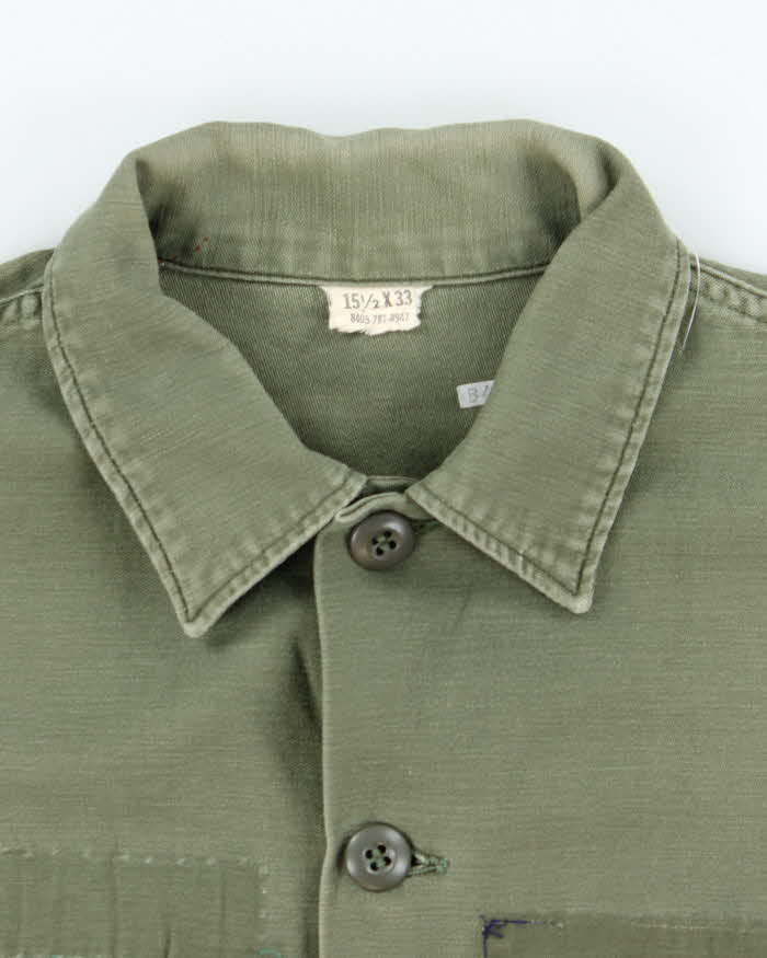 60s Vintage US Army OG-107 Utility Shirt - Large